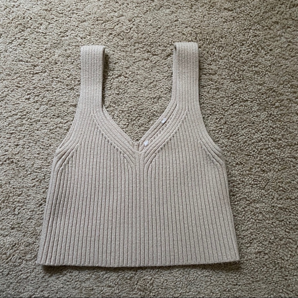 Knit cropped tank top